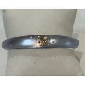 Vintage Rare Alexis Bittar Baby Blue Lucite Crystal Cluster Bangle Bracelet